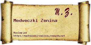 Medveczki Zenina névjegykártya